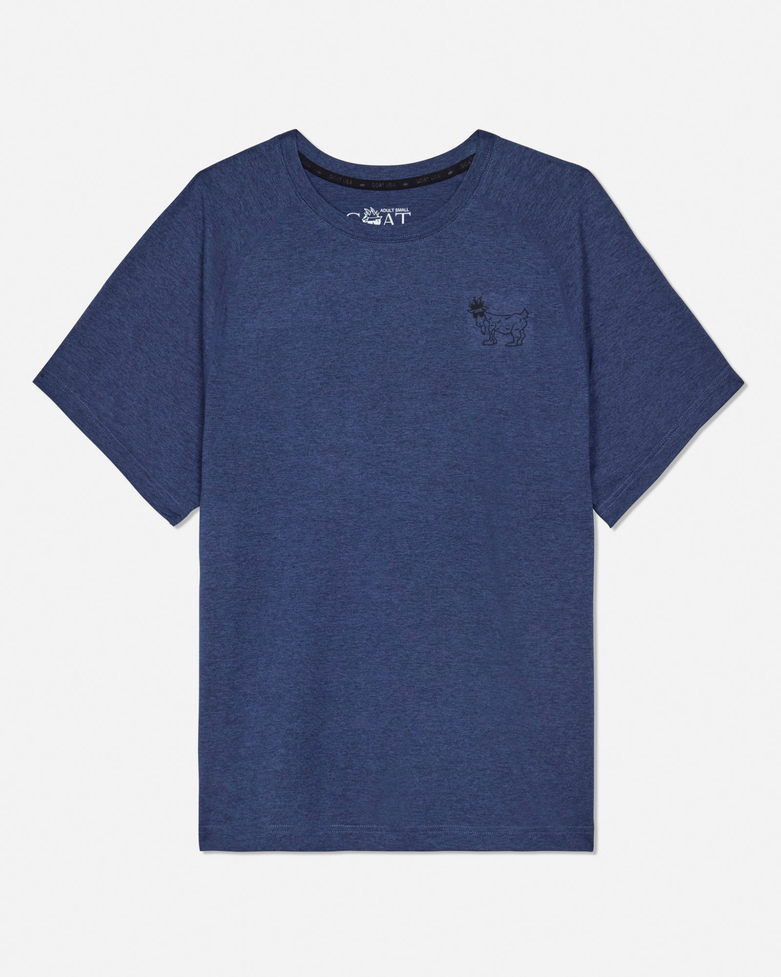 Front of navy GOAT USA athletic t-shirt #color_navy