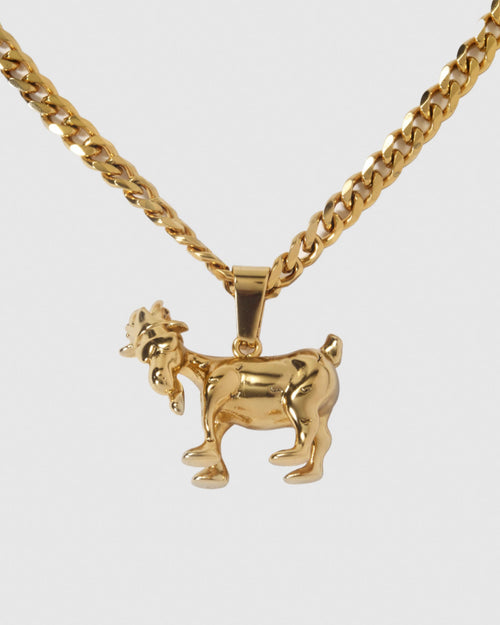 Gold Goat pendant on chain