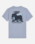 Gray t-shirt with a grim reaper goat graphic