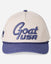 Head-on shot of navy "GOAT USA" snapback hat #color_navy