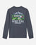 Gray long-sleeve shirt with lacrosse graphic and 'GOAT USA Lacrosse' text on a light gray background