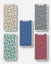 Set of five patterned phone cases on a light gray background