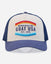 Trucker hat with 'Greatest of All Time Goat USA' text on a white background