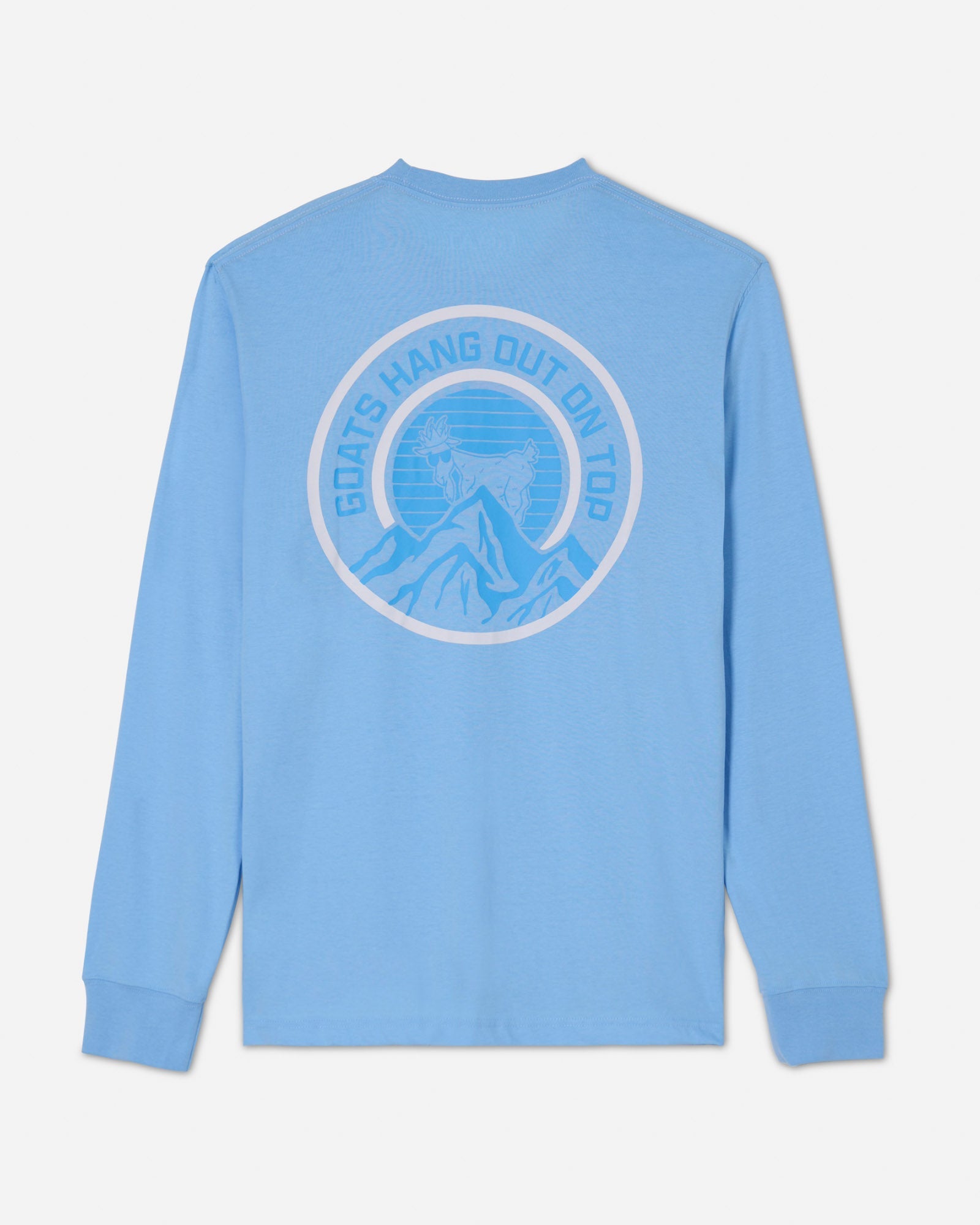 Back of carolina blue GOATs Hang Out On Top '23 LST#color_carolina-blue