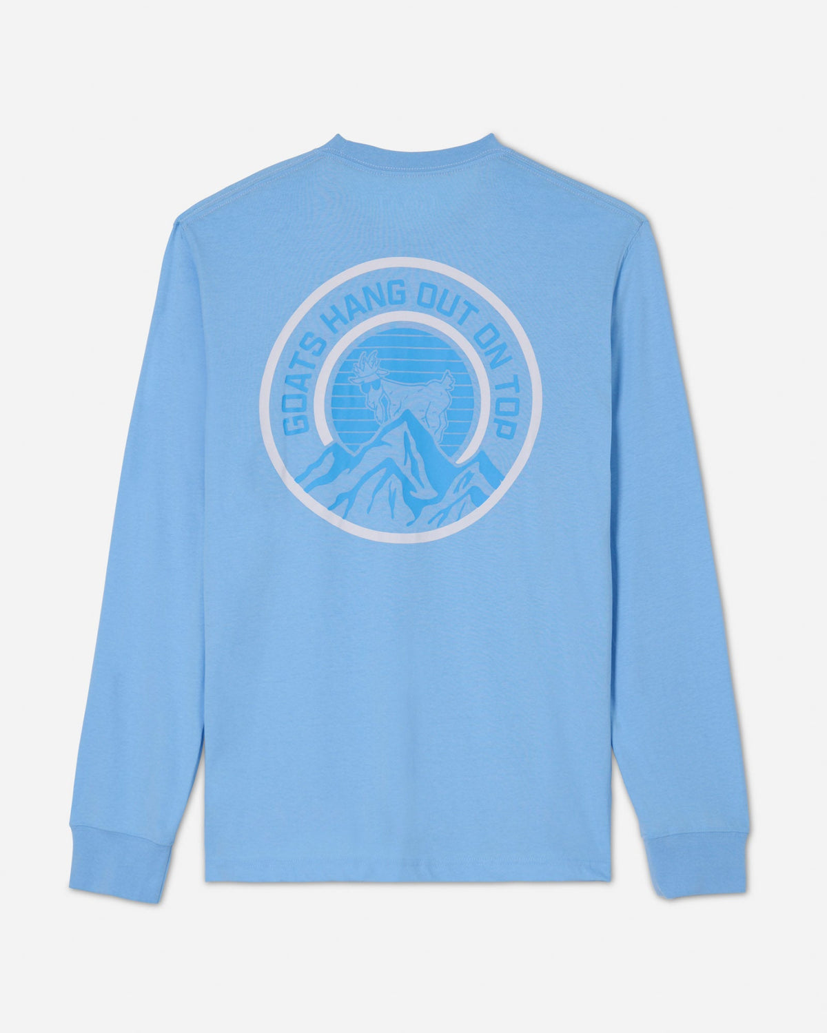 Back of carolina blue GOATs Hang Out On Top '23 LST#color_carolina-blue