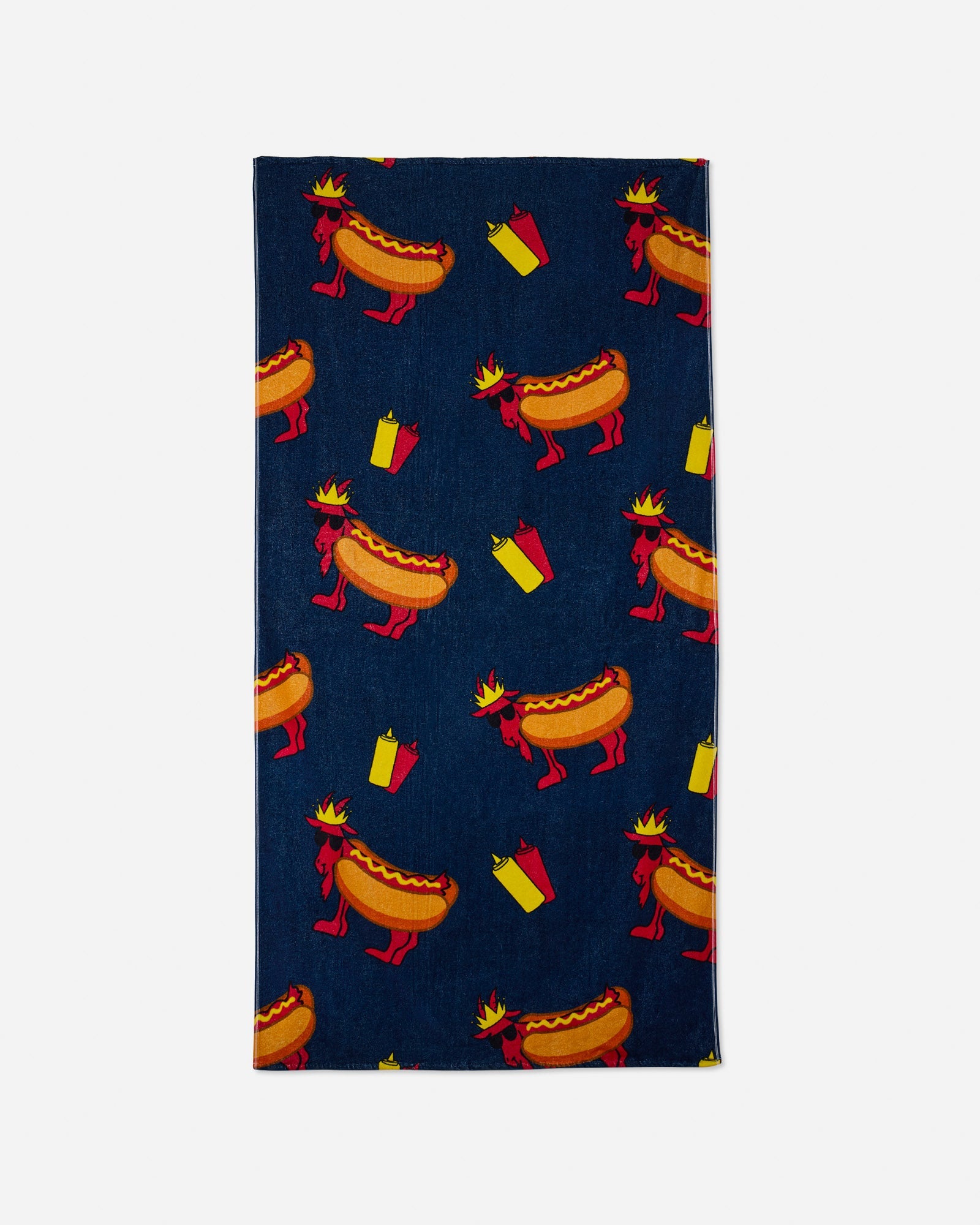 Navy hot dog GOAT towel