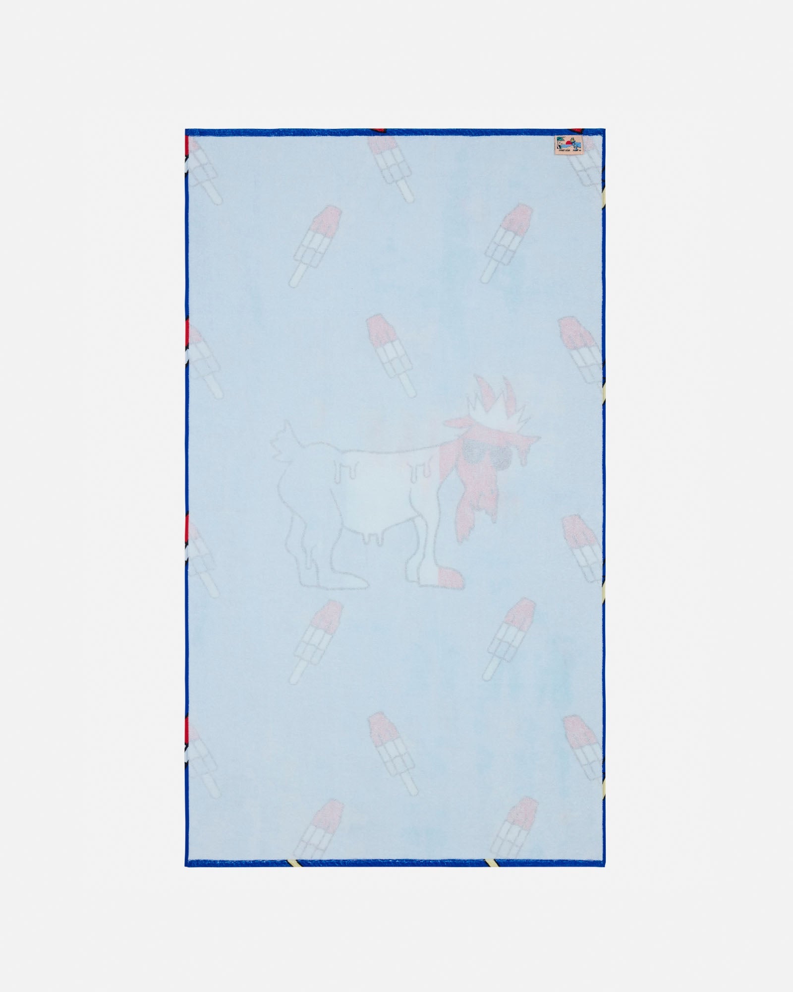 Back of a beach towel against a white background