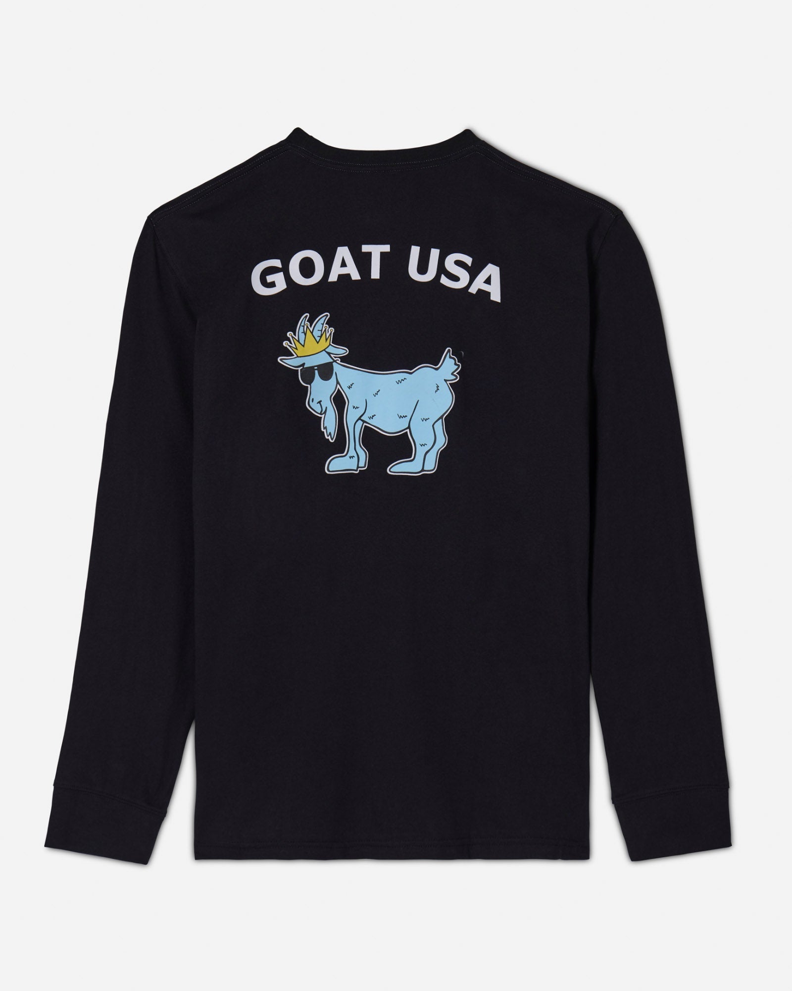 (Back)Black long sleeve with big goat graphic#color_black
