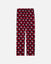 Red and black plaid pajama pants with goat pattern on a light gray background#color_red