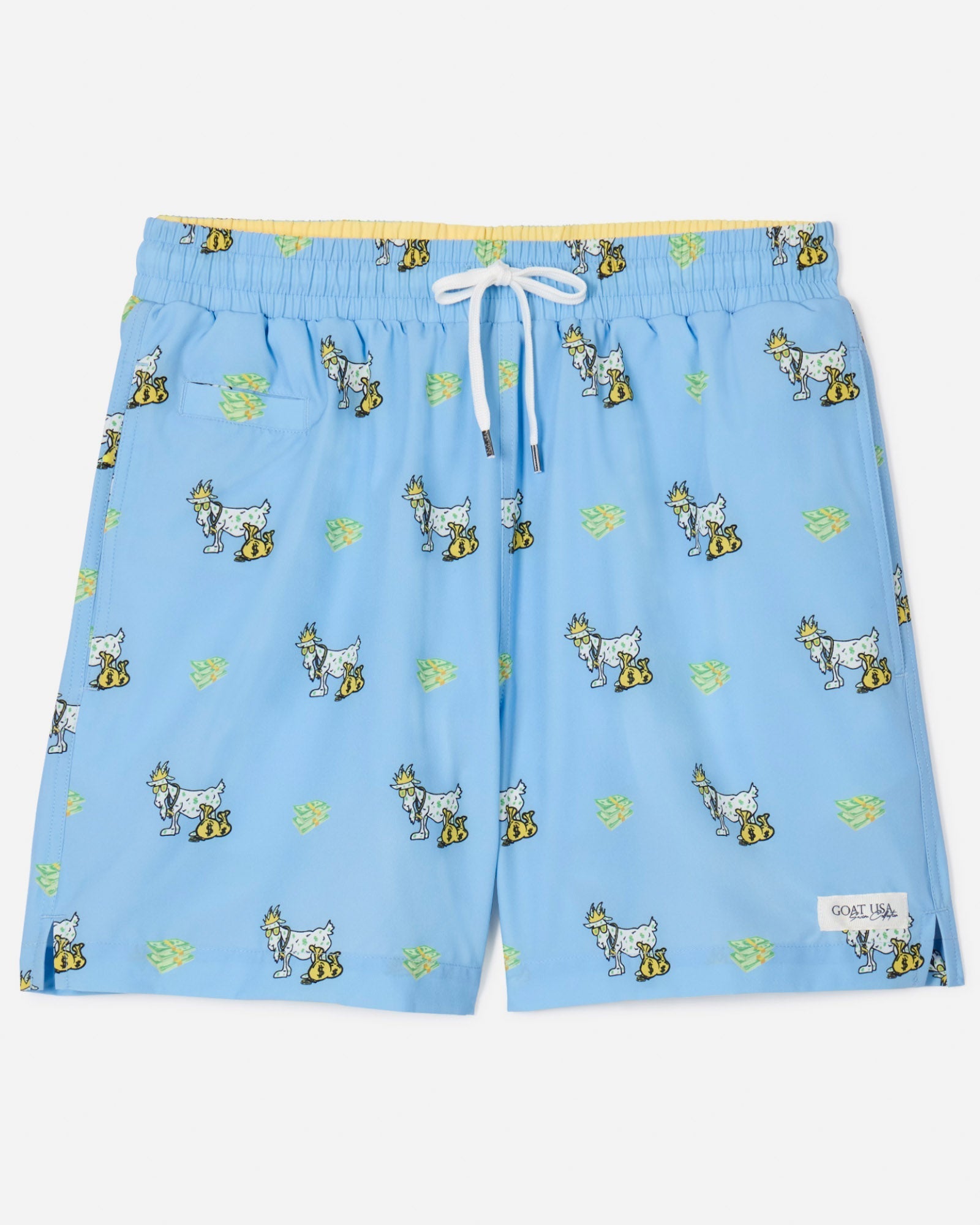 Front of carolina blue cash money bathing suit