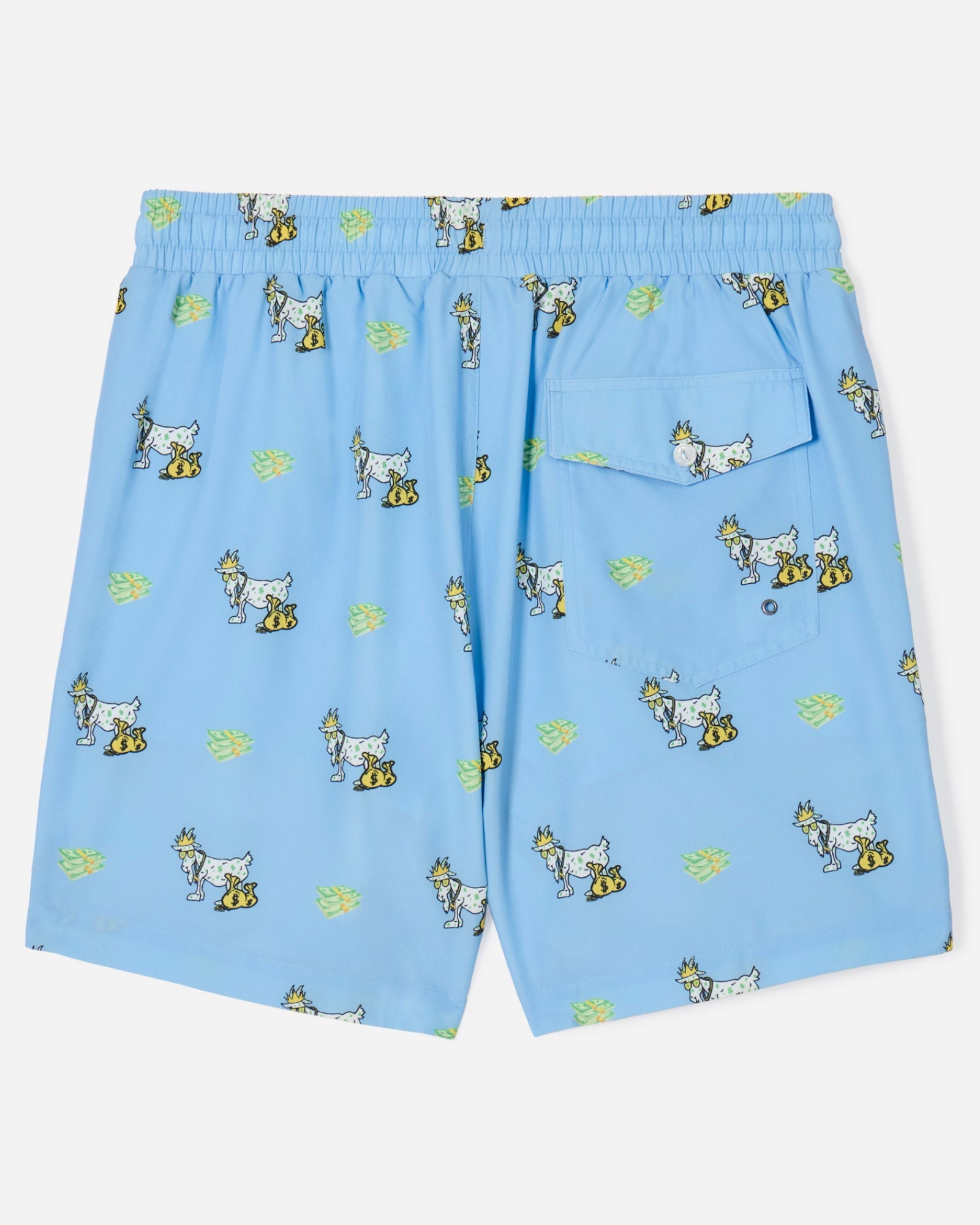 Back of carolina blue cash money bathing suit