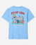 Back of blue t-shirt with Chuck the Easter Bunny GOAT design