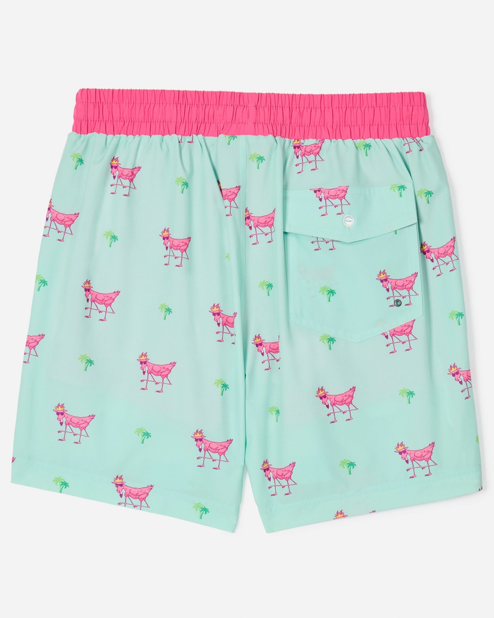 Back of mint FlaminGOAT bathing suit