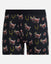 Black boxer briefs with football goat pattern on a light gray background