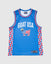 Blue basketball jersey with Freedom GOAT USA logo and patterned sides