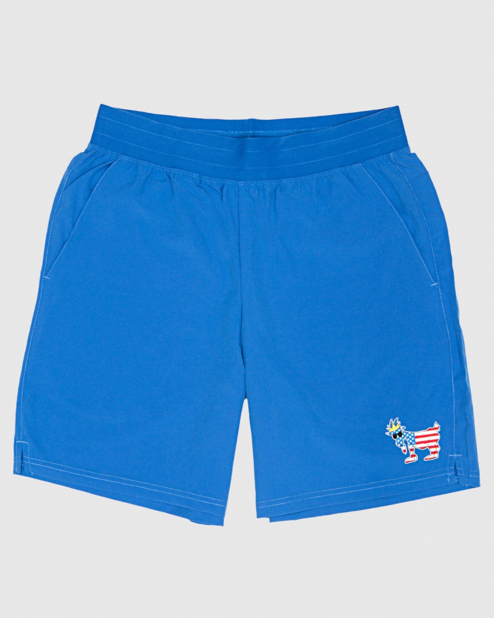 Royal athletic shorts with freedom goat logo#color_royal