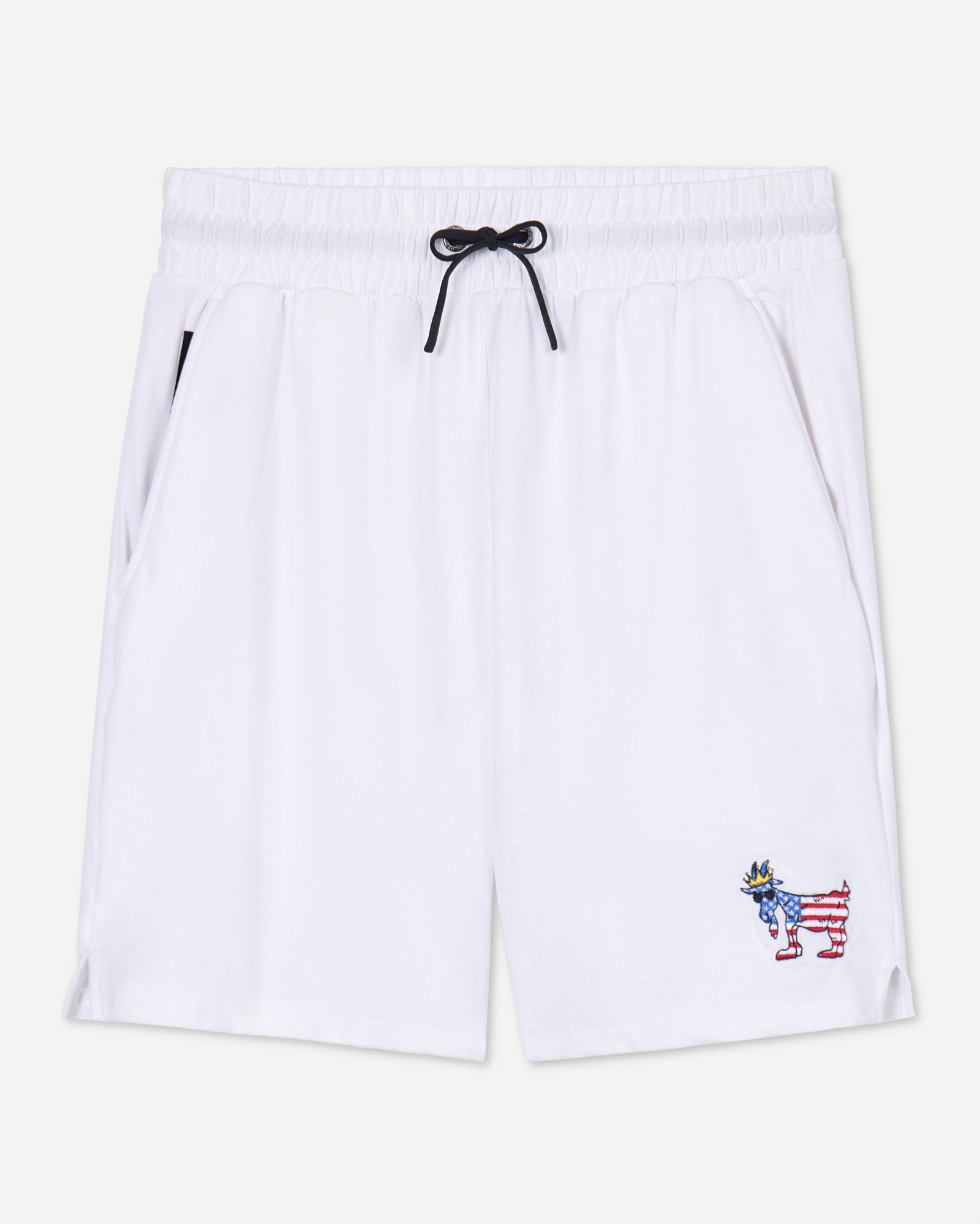 Front of white Freedom Men's Relaxed Shorts