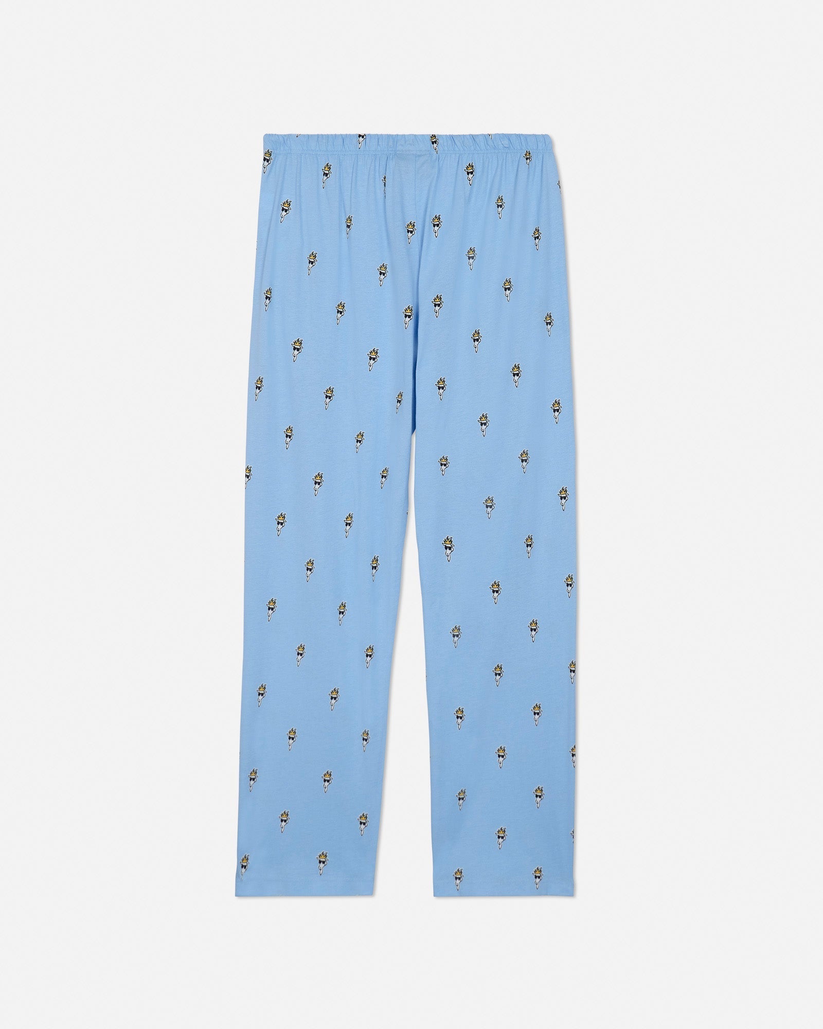 Back of light blue pajama pants with goat head pattern#color_carolina-blue