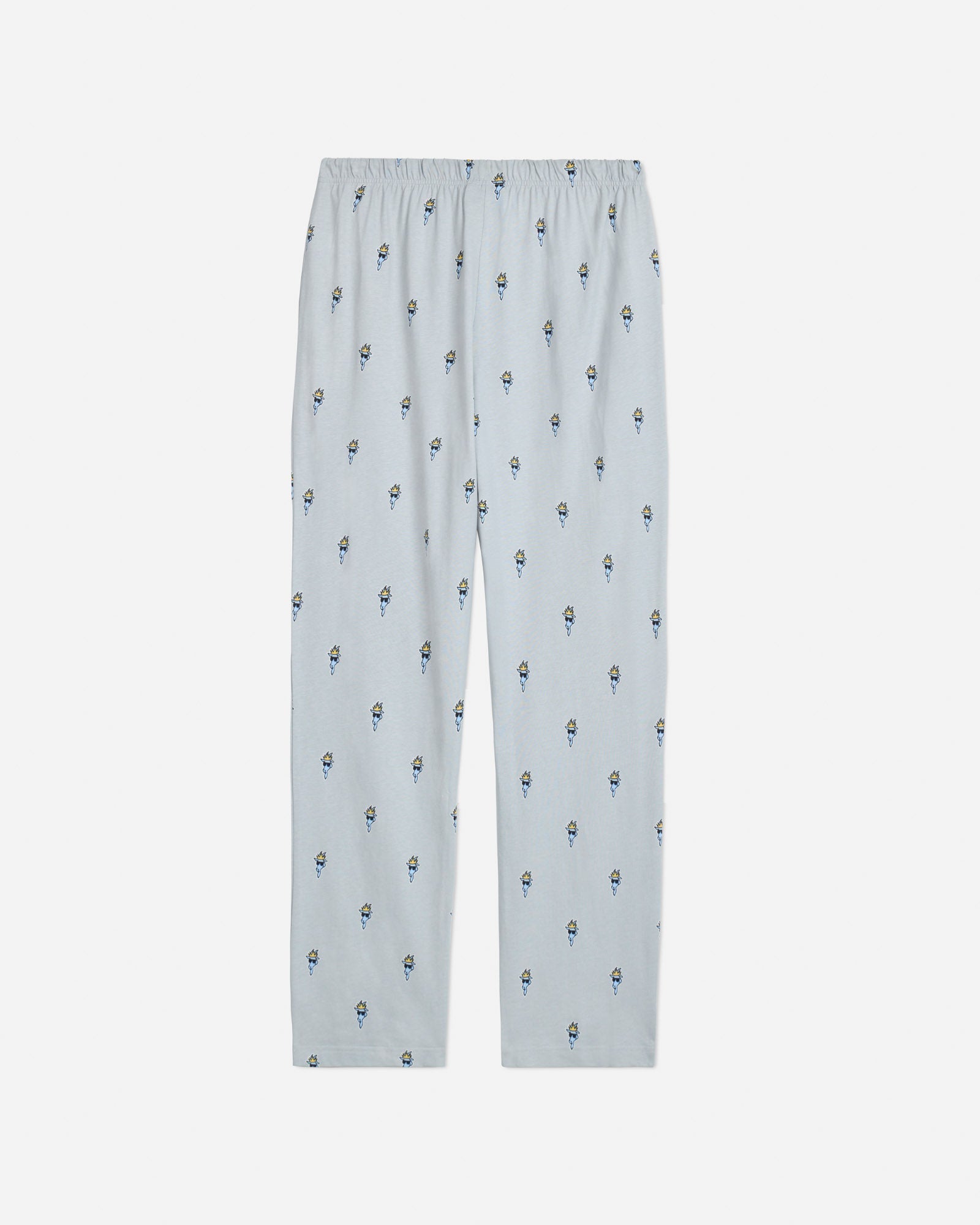 Back of gray pajama pants with goat head pattern#color_gray