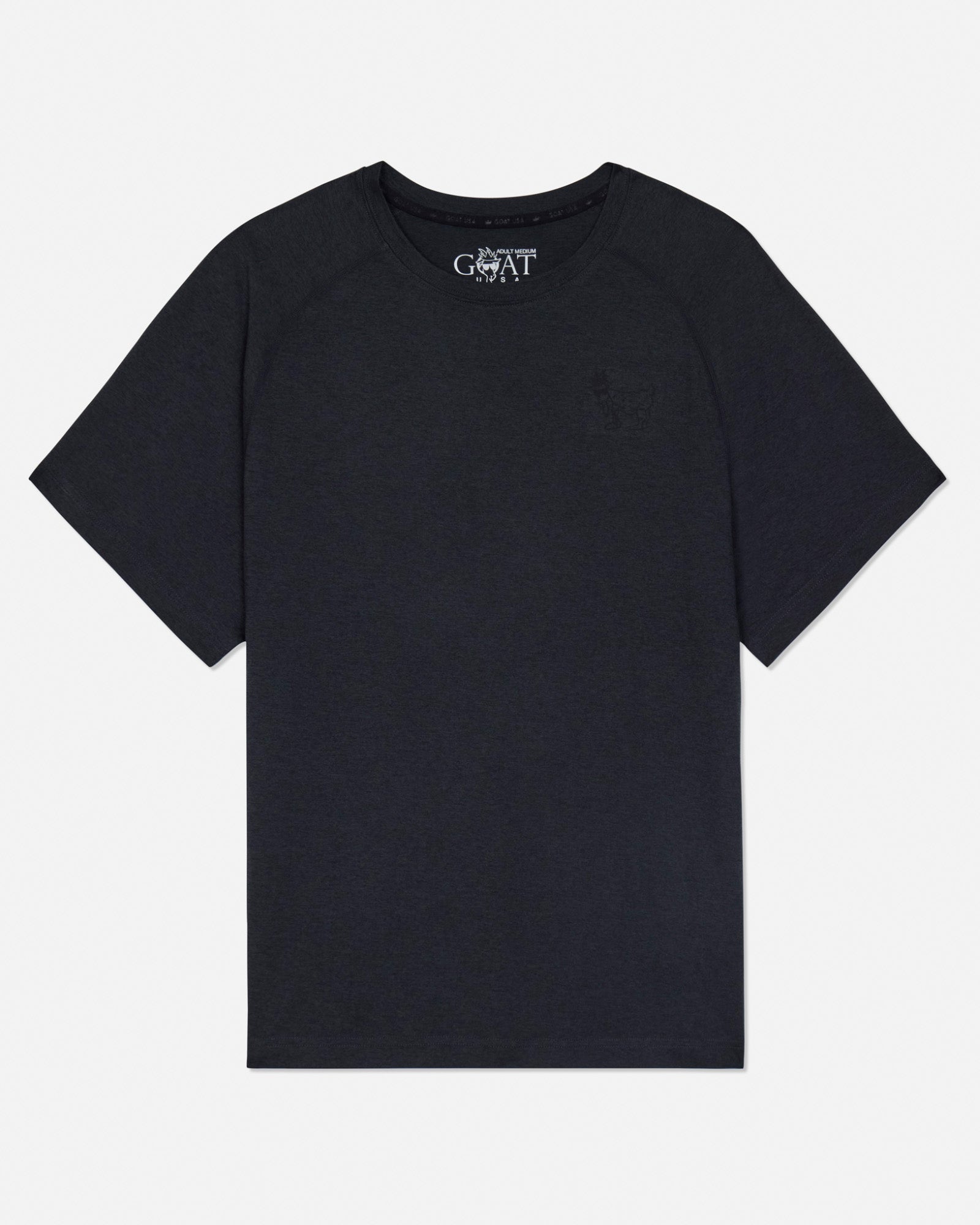 Front of black GOAT USA athletic t-shirt #color_black