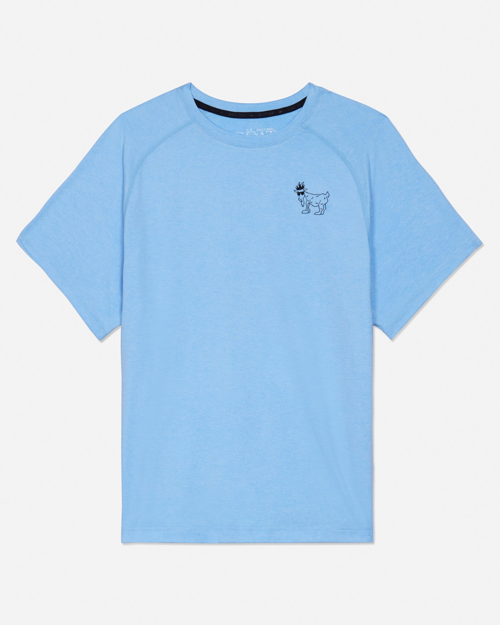 Front of carolina blue GOAT USA athletic t-shirt #color_carolina-blue