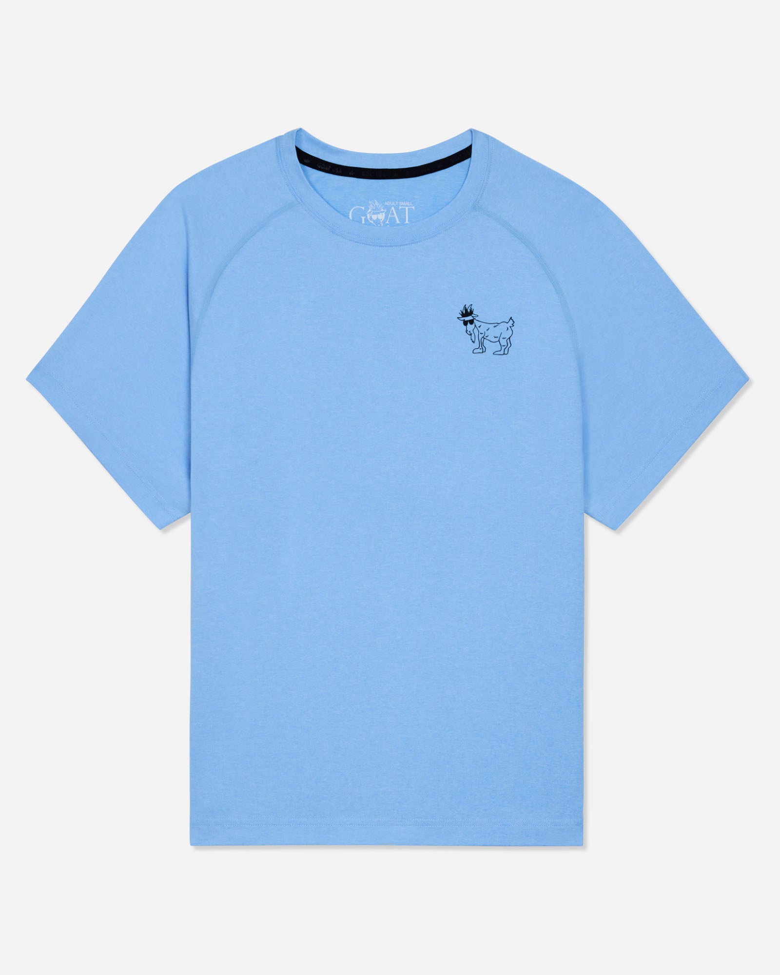 Front of carolina blue GOAT USA athletic t-shirt#color_carolina-blue