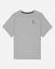 Gray t-shirt with a small logo on a white background#color_gray