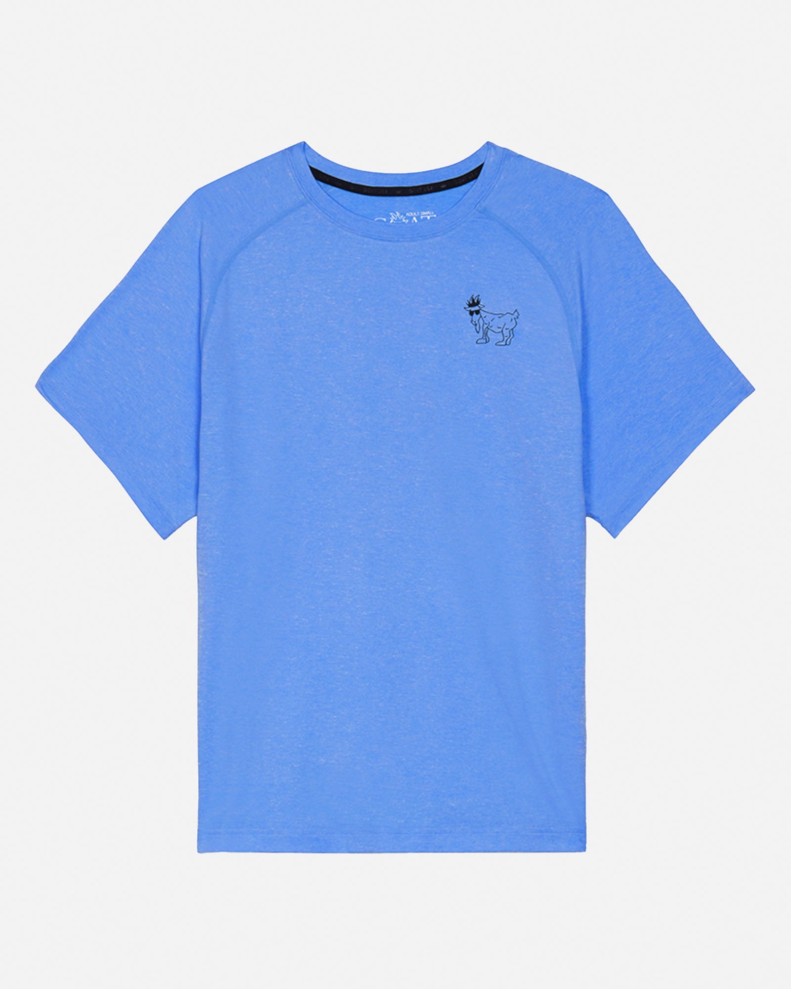 Blue t-shirt with a small graphic on a white background#color_royal