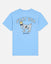 Light blue t-shirt with a graphic of a goat and 'GOAT USA' text on a white background