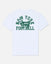 White short-sleeve t-shirt with a green New York Jets Football graphic on the back, displayed against a light gray background.