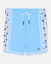 Light blue shorts with white drawstring and lacrosse goat pattern on a white background