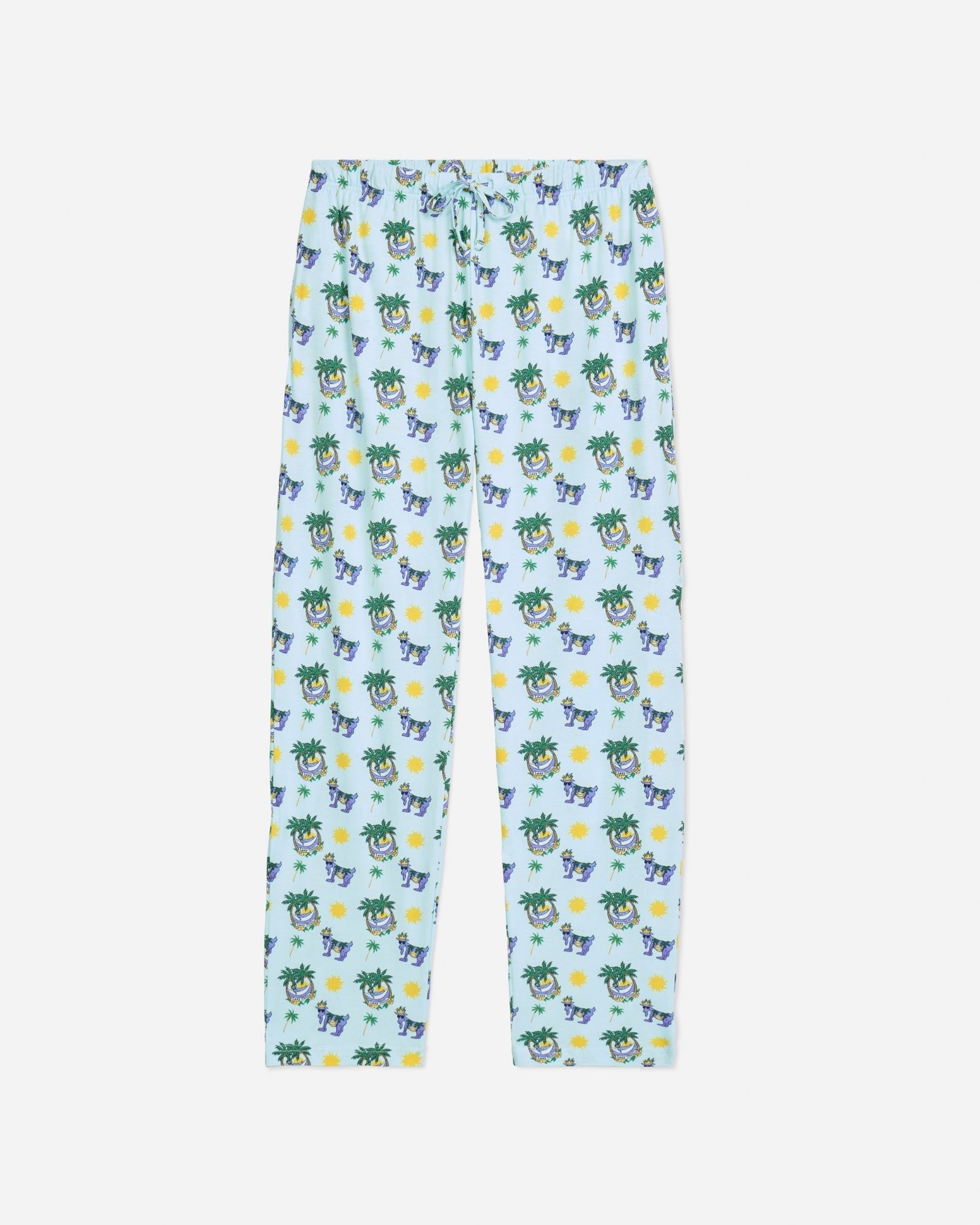 Front of ice blue Lazy Chillin' pajama pants