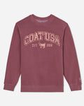 Front of crimson Linden Crewneck Sweatshirt
