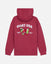 Red hoodie with 'GOAT USA' text and cartoon design on the back against a white background