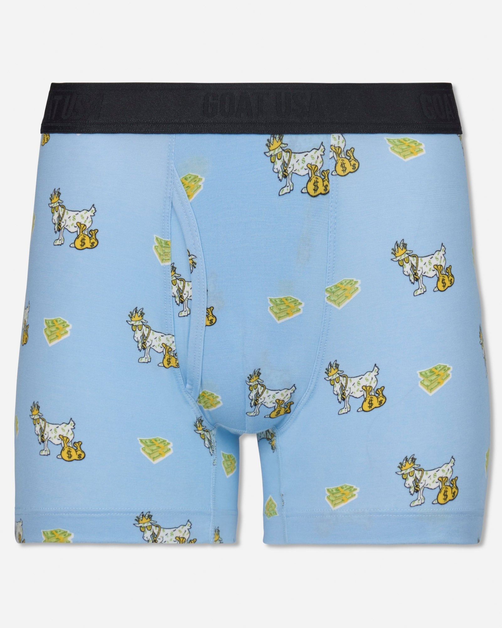 Front of carolina blue cash money boxers