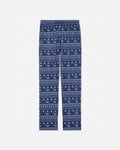 Blue patterned pajamas on a white background