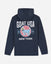 Back of navy New York Roots Hooded Sweatshirt
