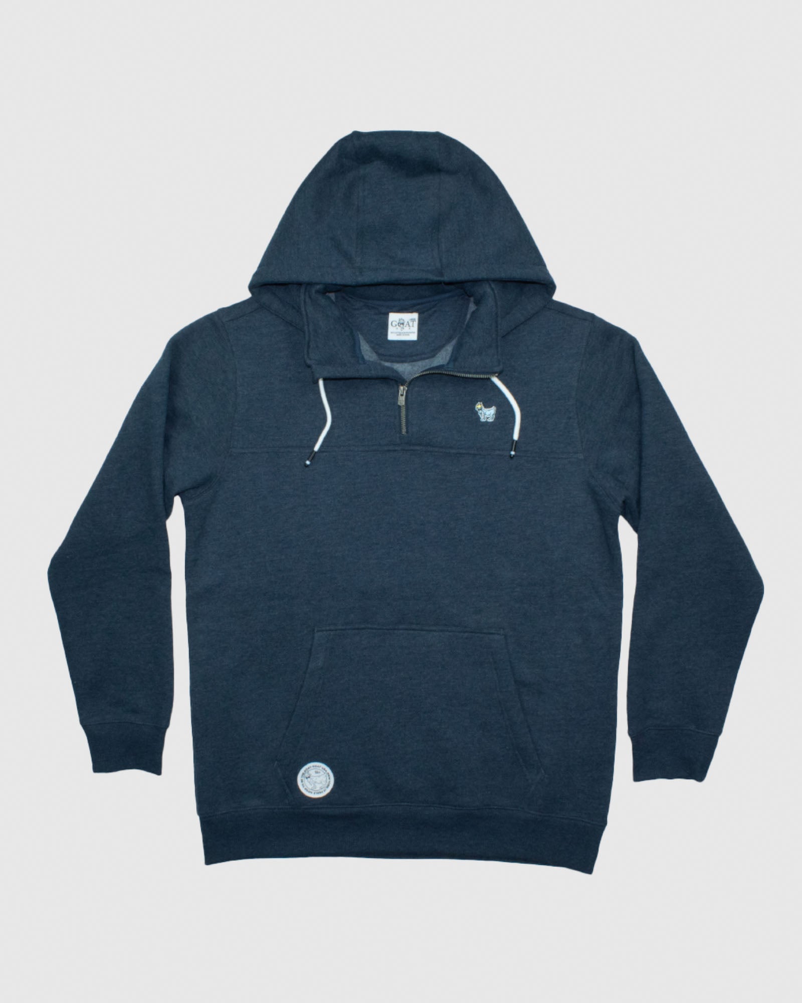 Front of navy OG 1/4 Zip Hooded Sweatshirt#color_navy