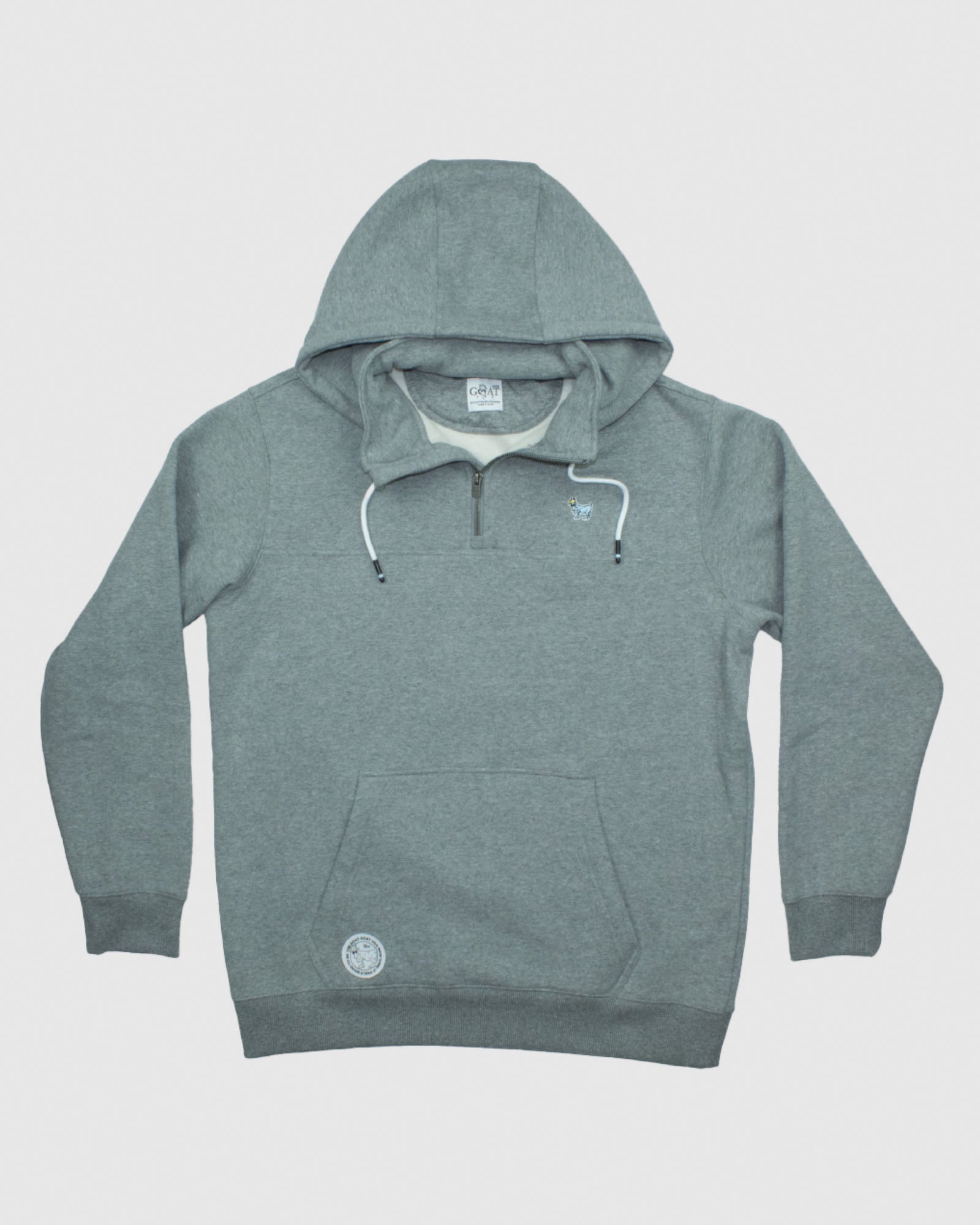 Front of gray OG 1/4 Zip Hooded Sweatshirt#color_gray