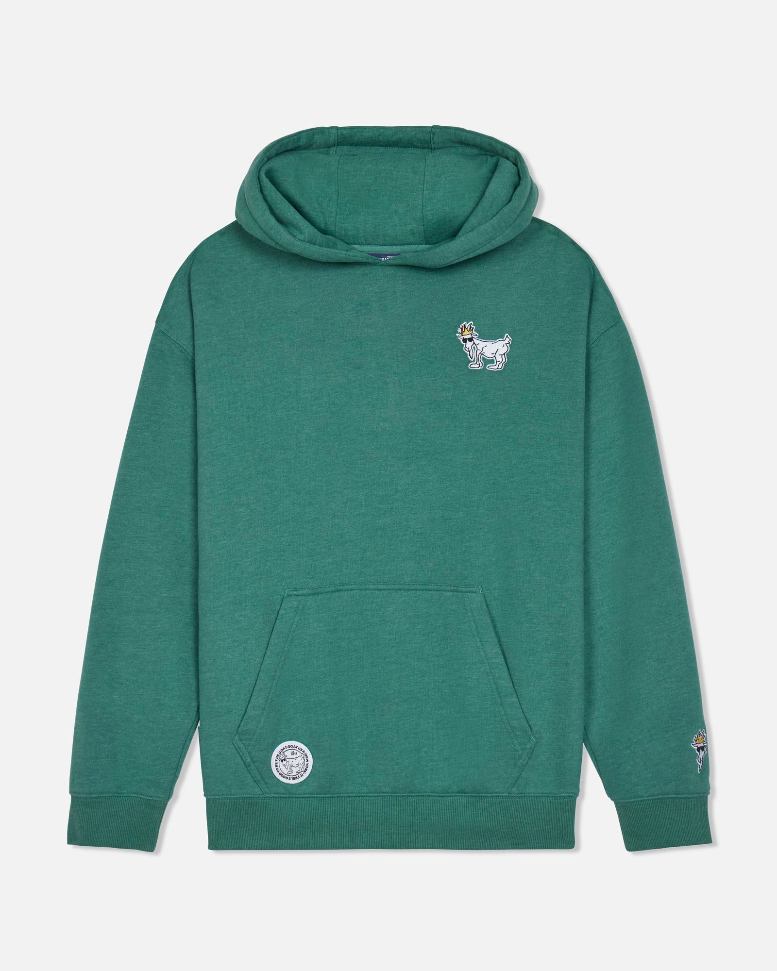 Green hoodie on a light gray background#color_deep-sea