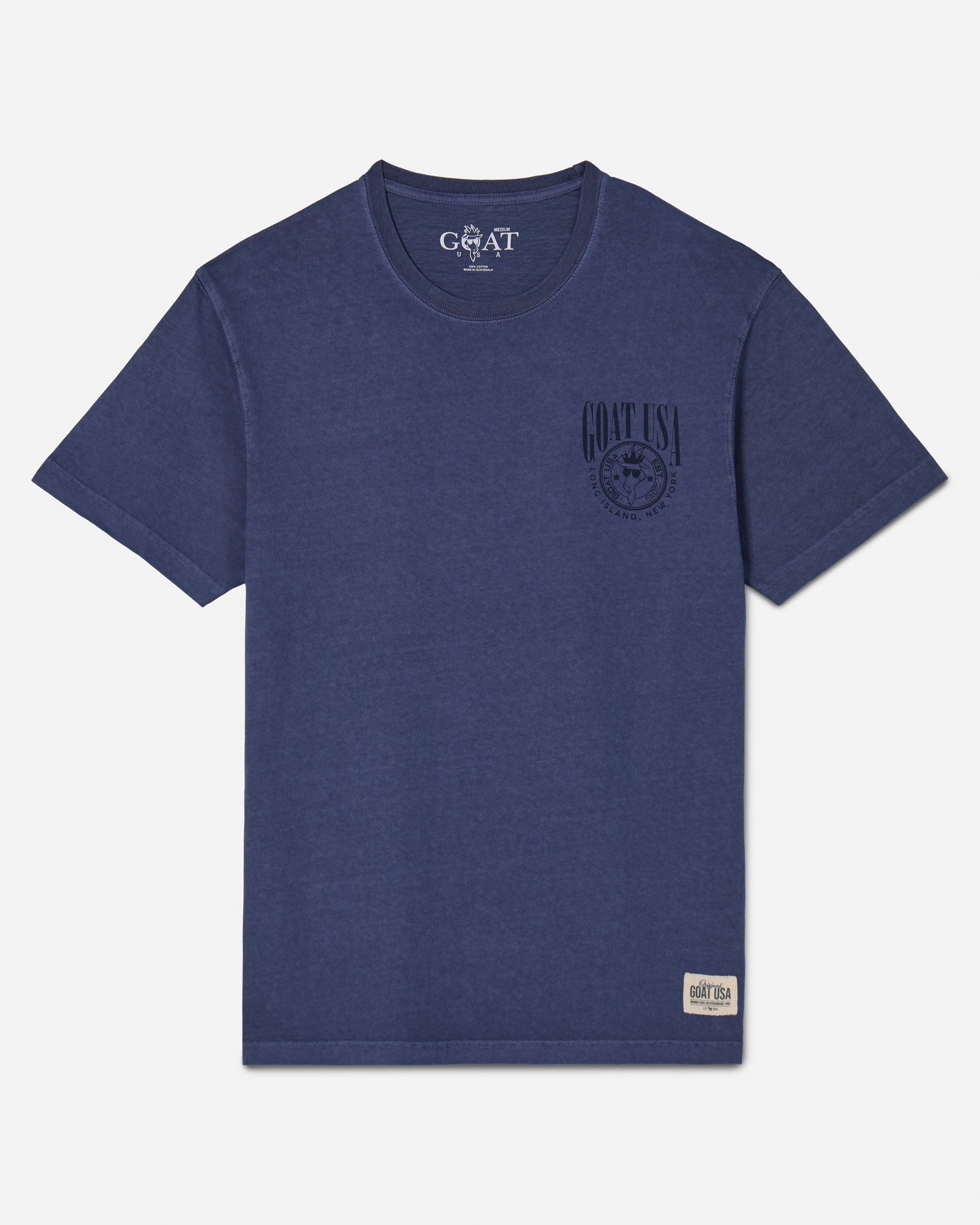 Navy t-shirt with alternate GOAT USA logo on left chest#color_navy