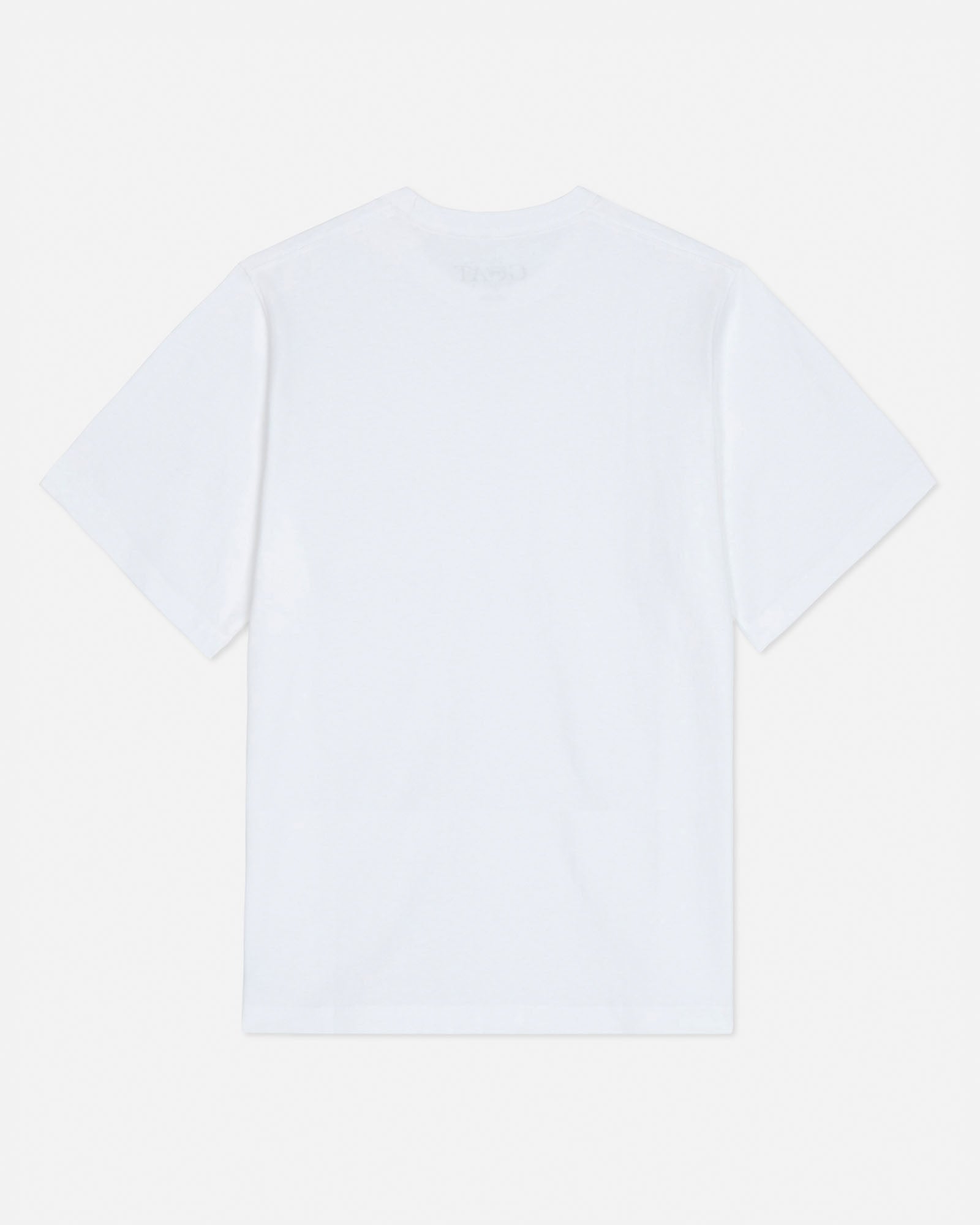 Plain white t-shirt on a light gray background#color_white