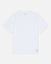 White t-shirt with a brand logo on a light gray background#color_white