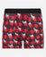 Red and black checkered boxer briefs with goat pattern on a white background