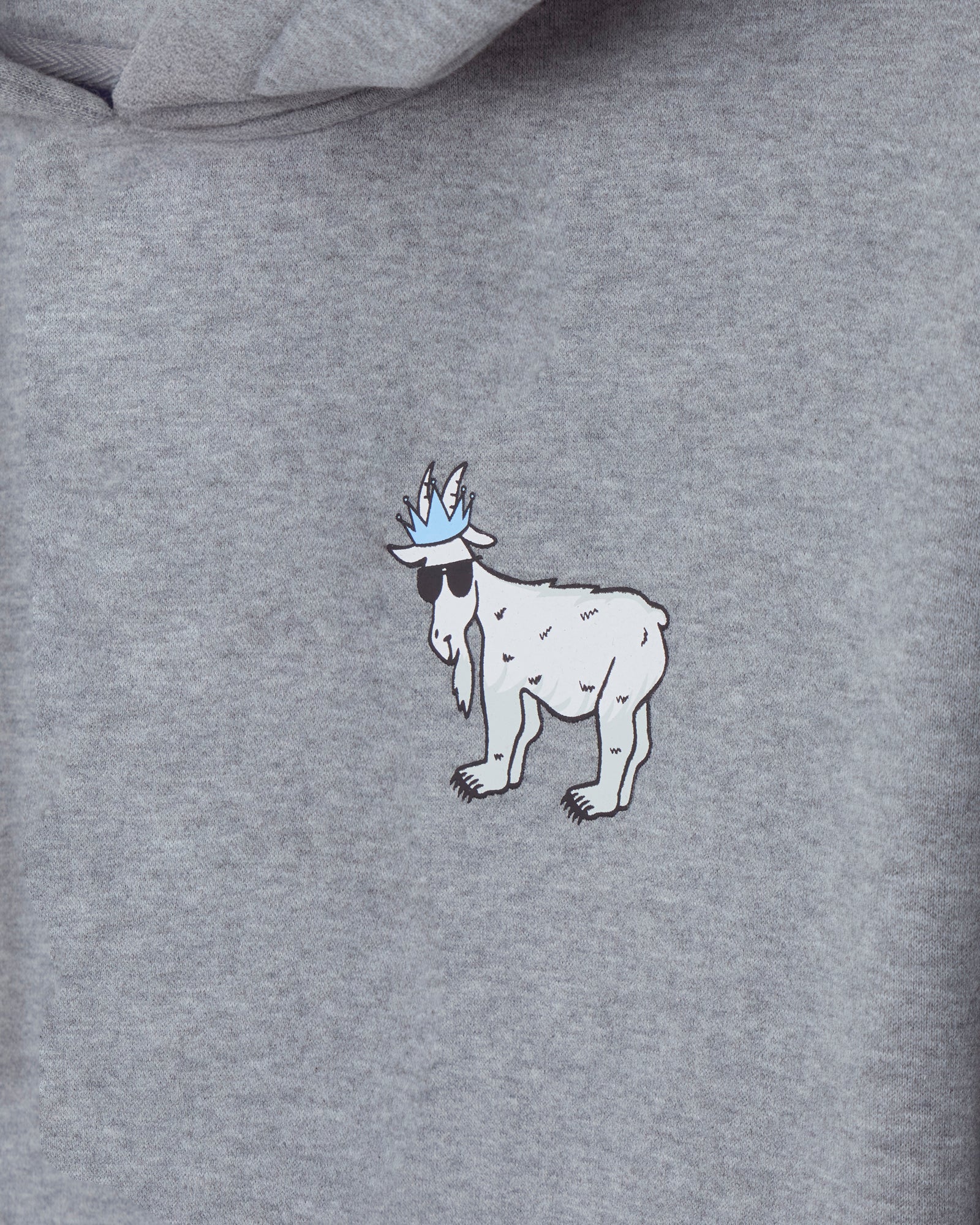 Gray hoodie with a unique design on the chest