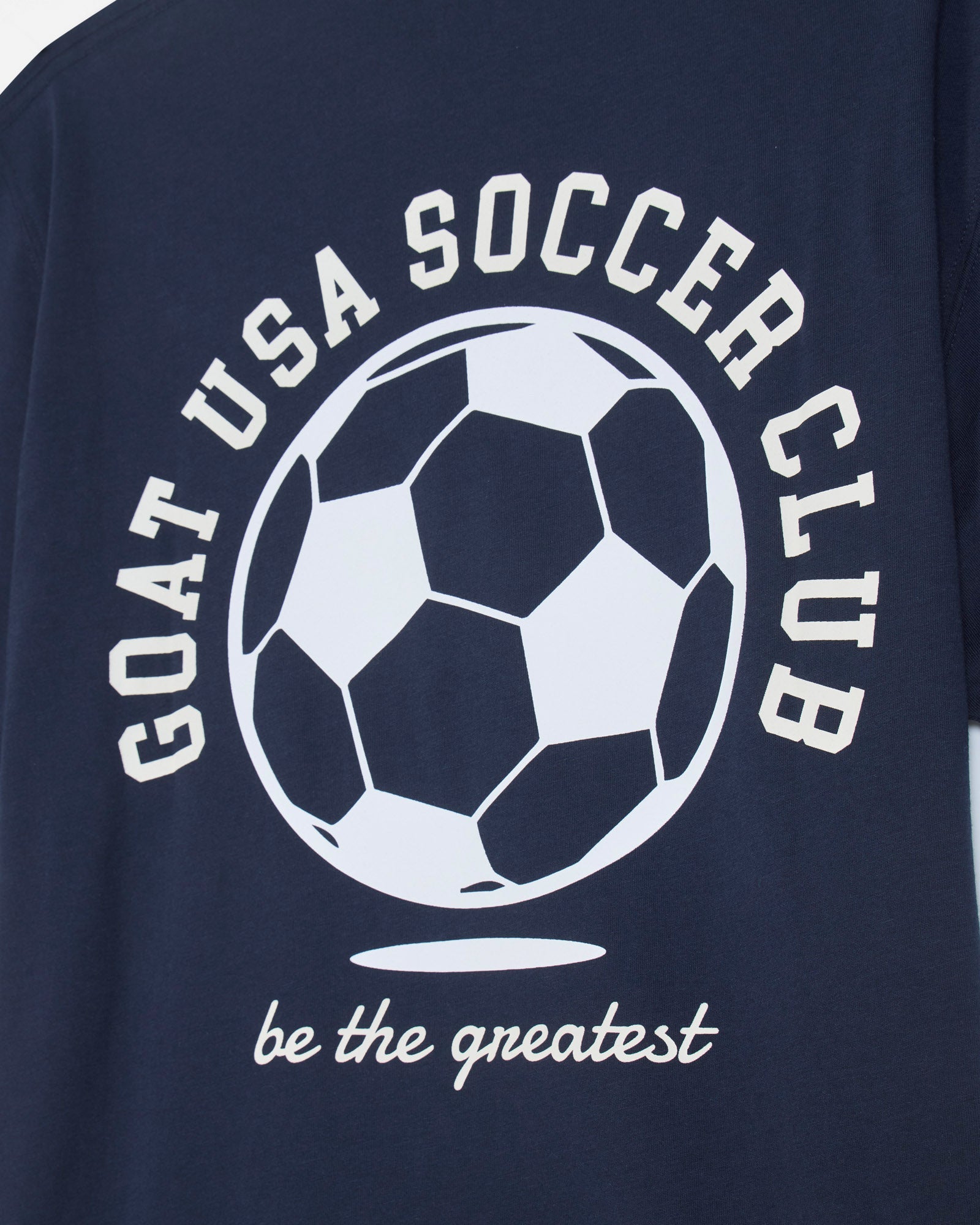 Close-up of GOAT USA Soccer Club graphic