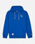 Front of royal hoodie with soccer goat left-chest logo