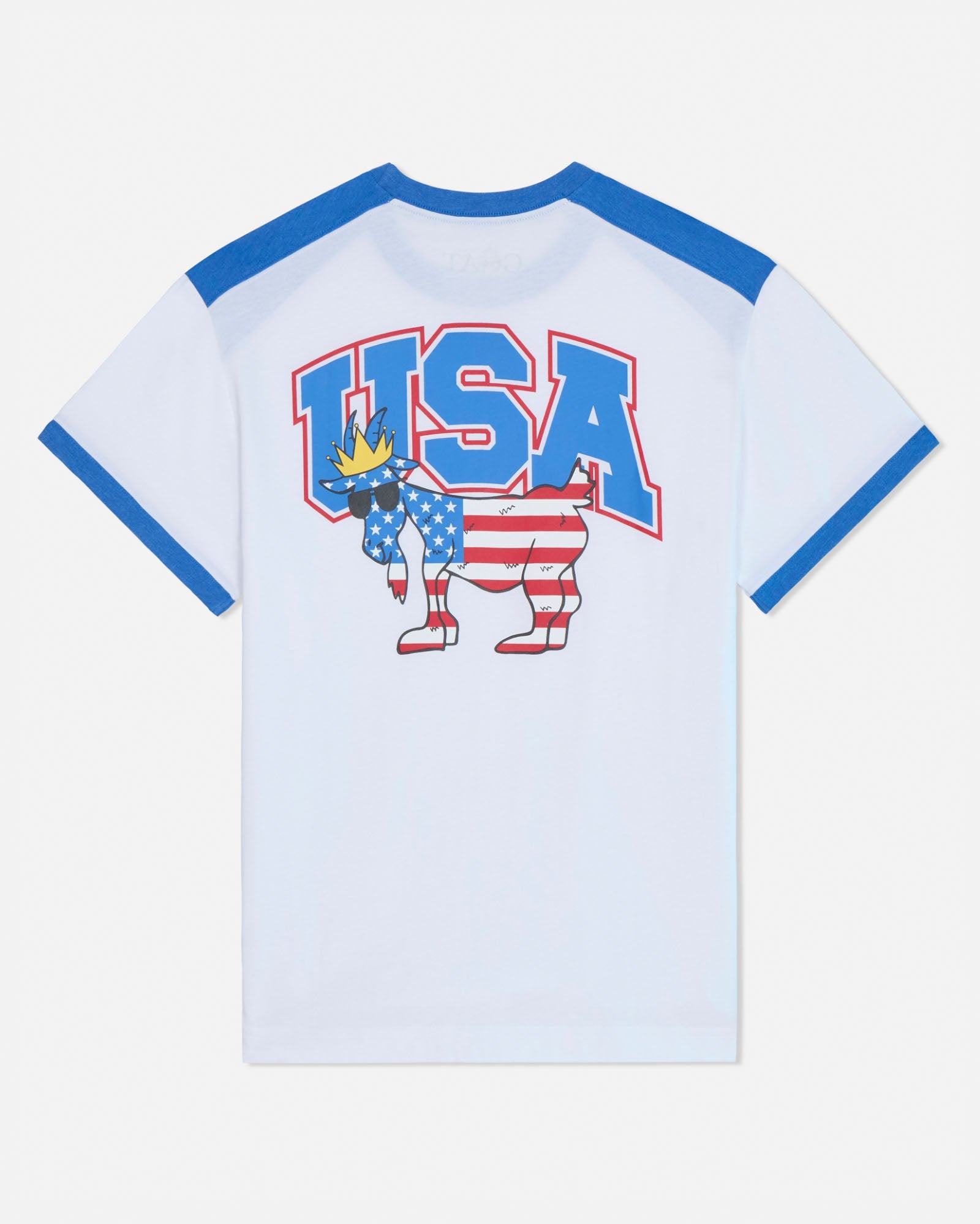 T-shirt with USA graphic design on a white background