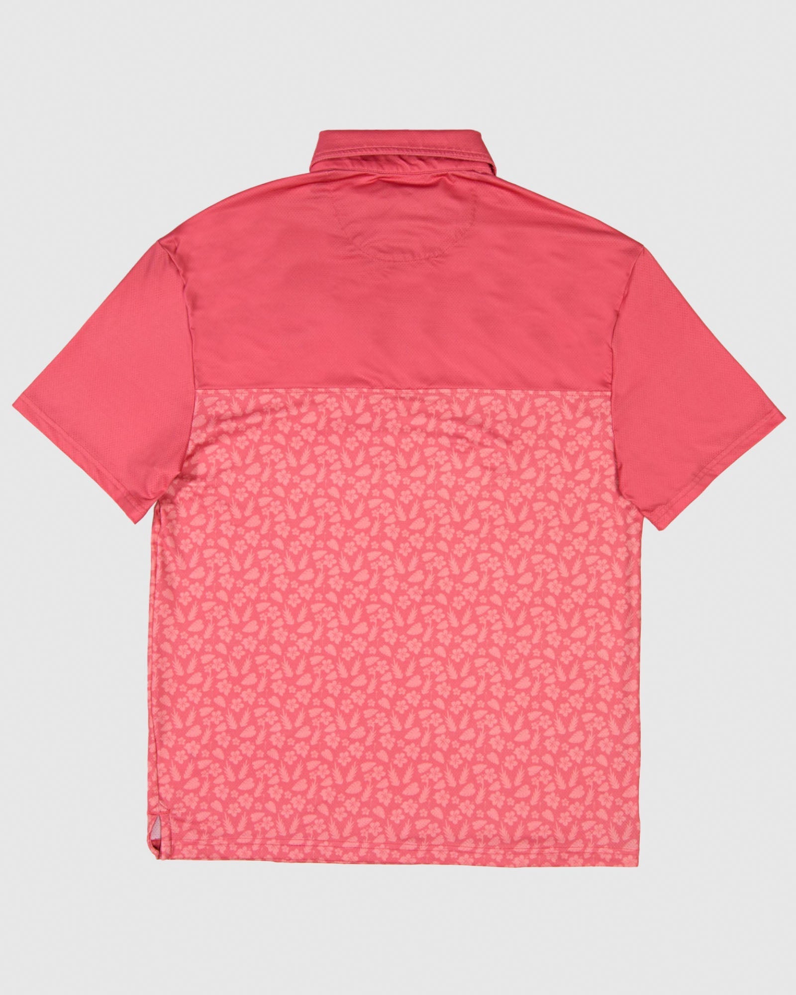 Salmon polo with subtle floral print