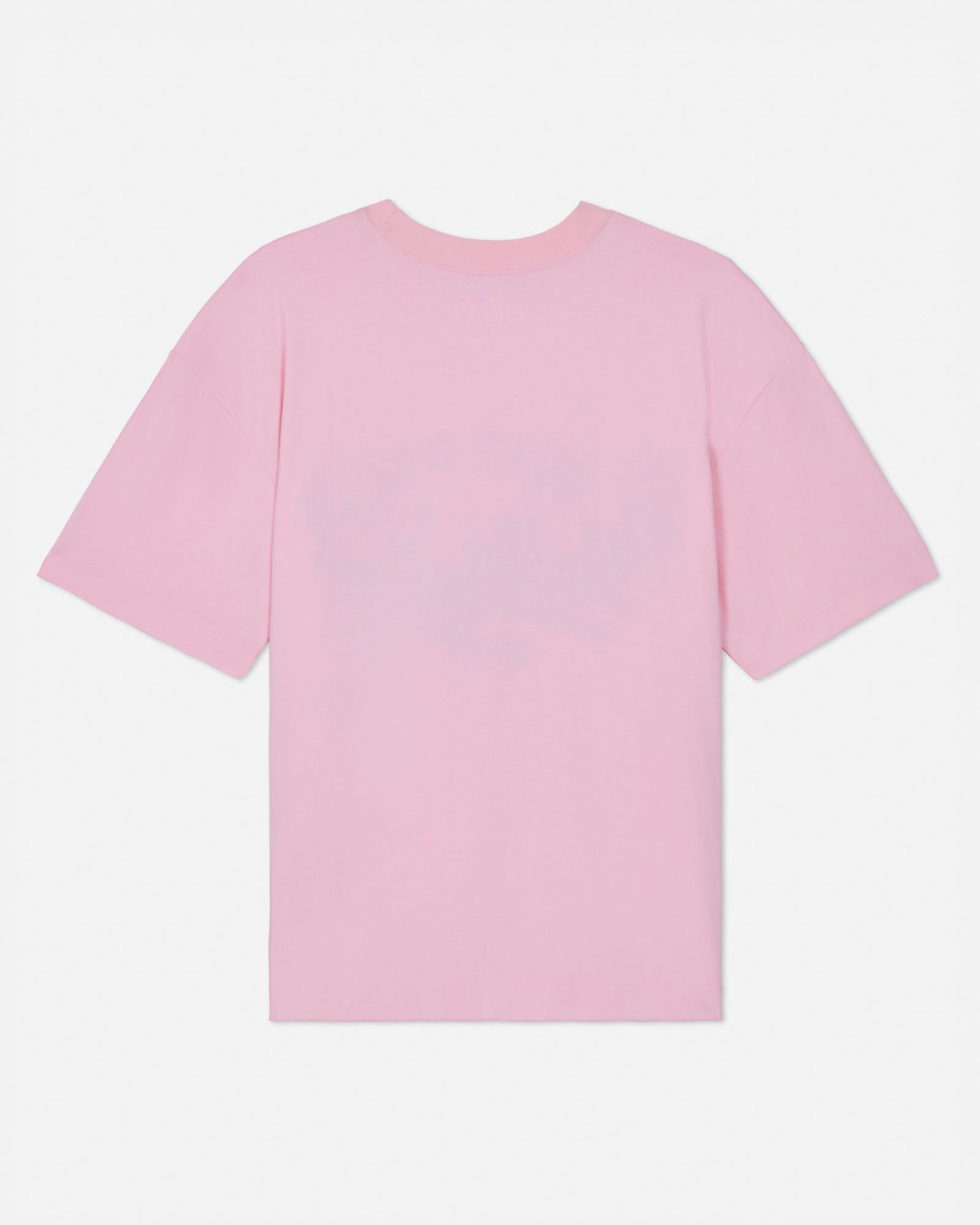 Pink t-shirt on a light gray background